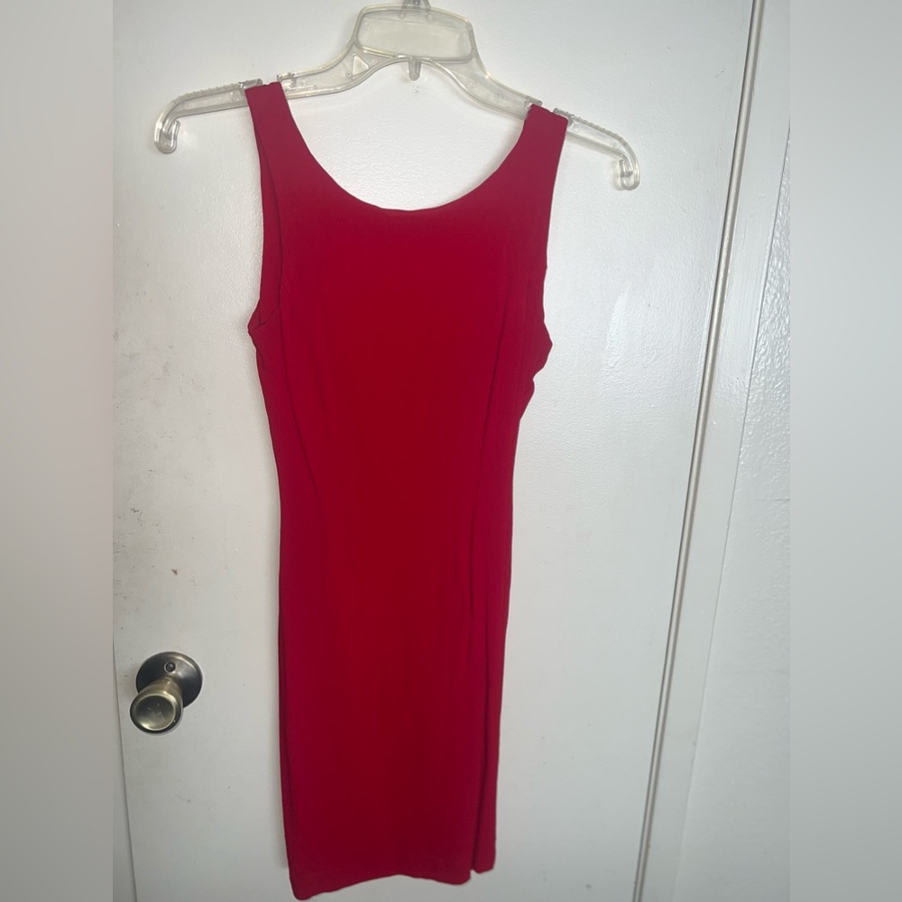 VINTAGE LOW BACK RED MINI DRESS
